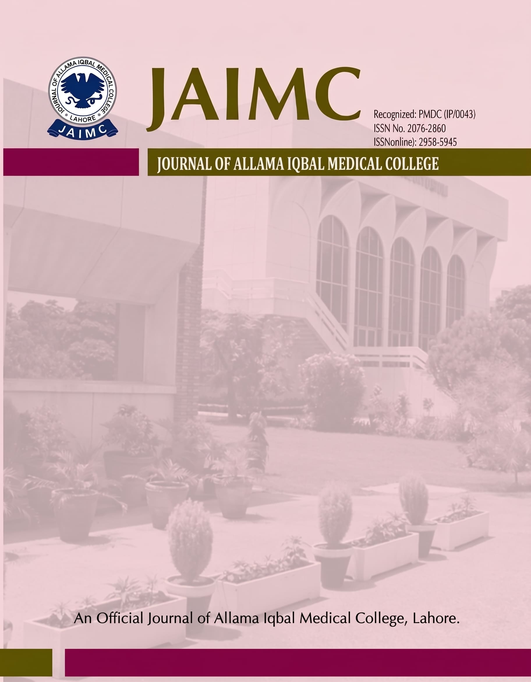					View Vol. 22 No. 4 (2024): JAIMC: Official Journal of Allama Iqbal Medical College, Lahore
				