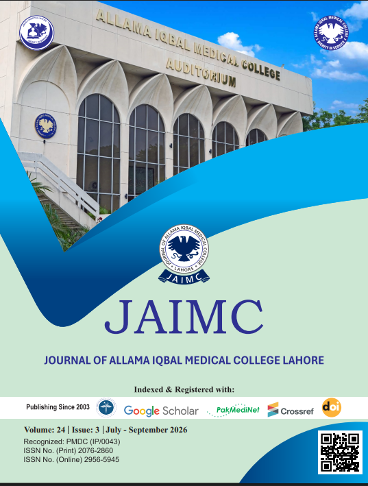 					View Vol. 24 No. 3 (2026): JAIMC: Official Journal of Allama Iqbal Medical College, Lahore
				